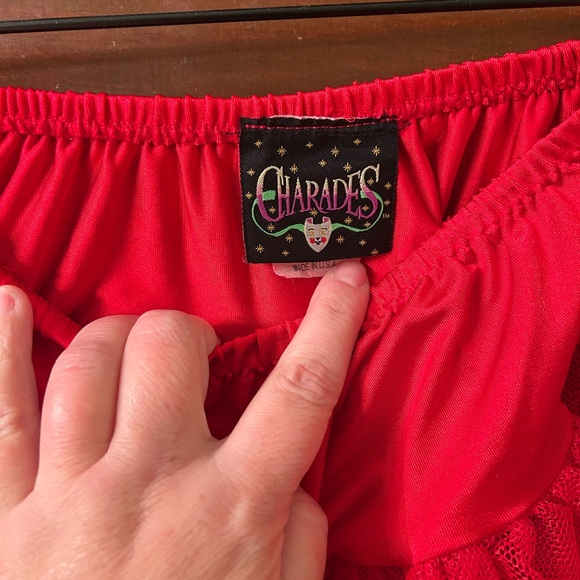 CHARADES VTG 90s Chic Red Lace Mini Halloween crinoline. One size fits most - Picture 3 of 4